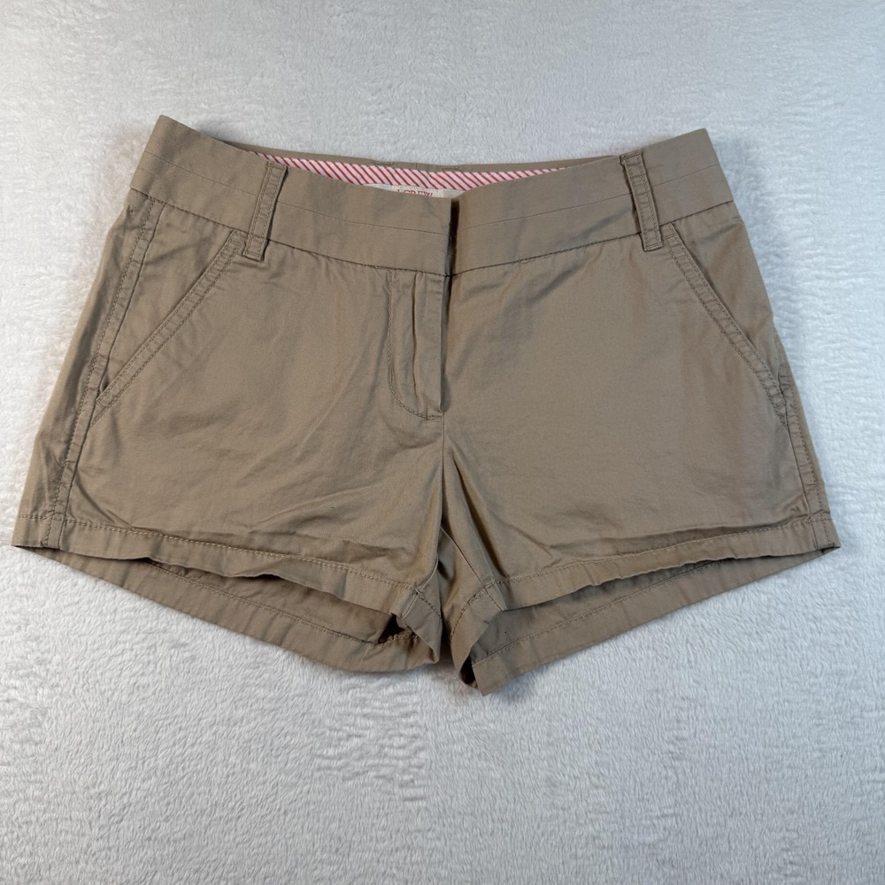 J Crew Shorts Womens 00 Beige Chino Broken-In 100% Cotton‎ Twill Casual Summer